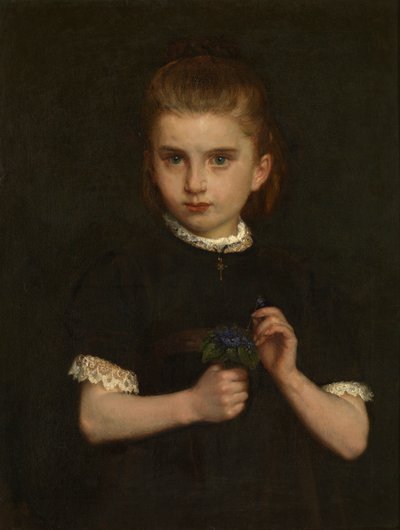 Mädchen mit Veilchen von Eugene (attr. to) Siberdt