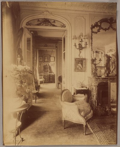 Interieur von Mademoiselle Sorel von der Comédie-Française, Avenue des Champs-Élysées von Eugène Atget