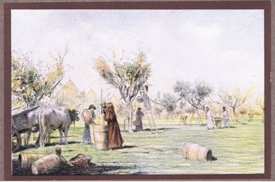 Bruder Giles arbeitet im Weinberg von Eugene Burnand
