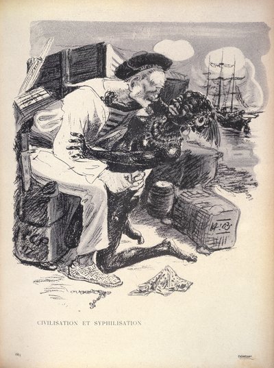 Zivilisation und Syphilisation, S. 1863, graviert von Grandjouan aus 