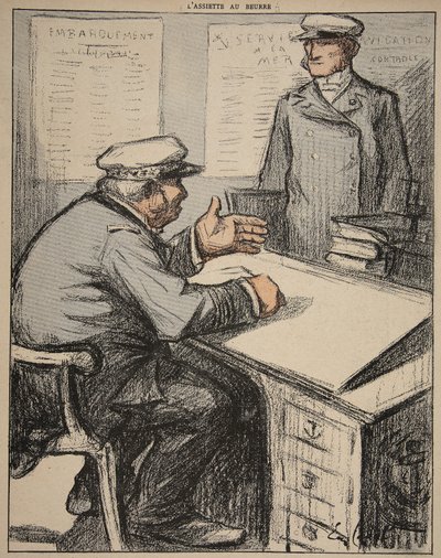 Zwei maritime Herren in ihren Büros, Illustration aus 