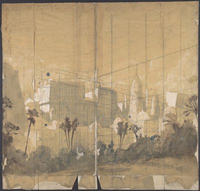 Entwurf für ein Bühnenbild an der Opéra, Paris, 1828-90 von Eugene Ciceri