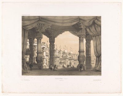 Theaterkulisse mit einer Arena (Gulliver) (Theaterkulissen) (Décorations de théâtre) von Eugene Ciceri