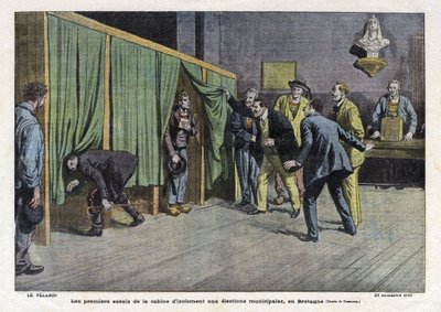 Erste Tests der Isolationskabine während der Wahlen in der Bretagne von Eugene Damblans