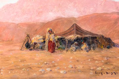 Nomadenlager in Süd-Algerien von Eugene Deshayes