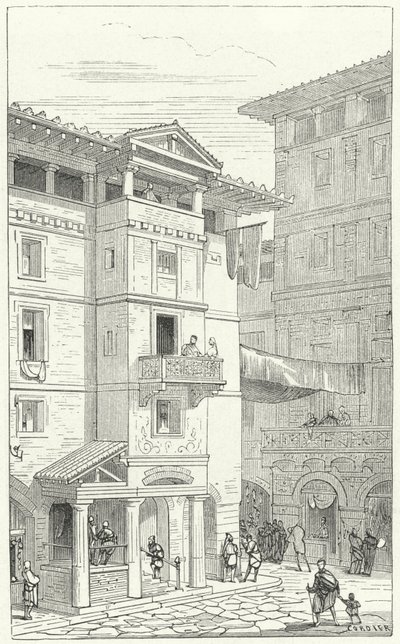 Straße im antiken Rom von Eugene Emmanuel after Viollet le Duc