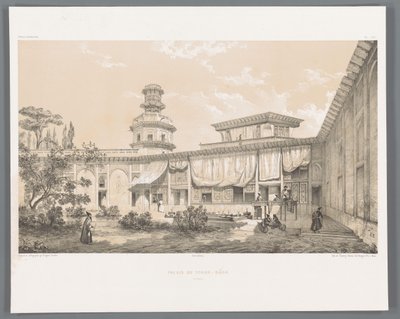 Palast Char Bagh in Isfahan von Eugene Flandin