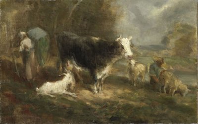 Bauernhof mit Vieh von Eugene Fromentin