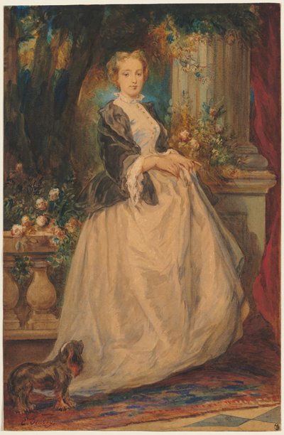 Porträt von Madame Thomas (geb. Camille Boucher) von Eugene Isabey