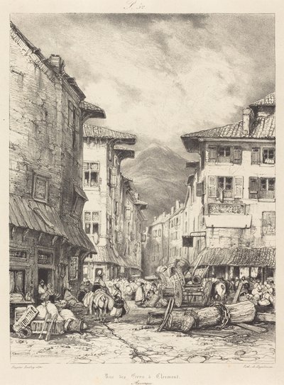 Rue des Gras in Clermont von Eugene Isabey