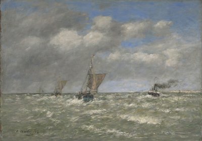 Boote kehren nach Trouville zurück, 1894 von Eugene Louis Boudin