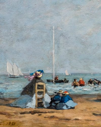 Crinolines am Strand (Detail) von Eugene Louis Boudin