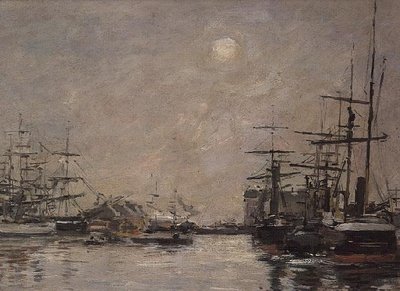 Das Becken der Barre, Le Havre von Eugene Louis Boudin