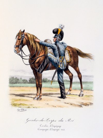 Gardes-du-Corps de Roi, Kavallerist der Equipage, Spanische Kampagne von Eugene Titeux