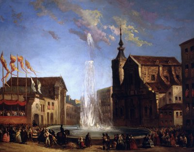 Die Wasserversorgung von Lozoya am Brunnen der Calle de San Bernardo von Eugenio Lucas y Padilla