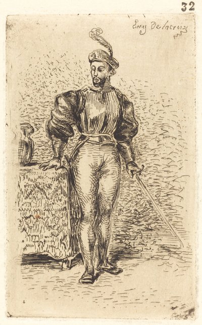 Ein Mann mit Waffen, 1833 von Eugène Delacroix
