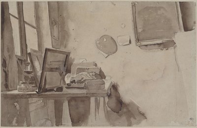 Eine Ecke des Ateliers, ca. 1825 von Eugène Delacroix