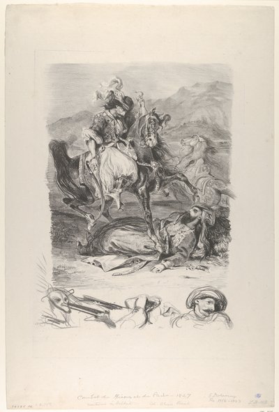 Kampf des Giaour und des Paschas, 1827 von Eugène Delacroix
