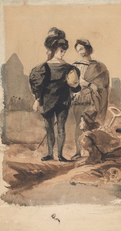 Hamlet und Horatio auf dem Friedhof, 1827-28 von Eugène Delacroix