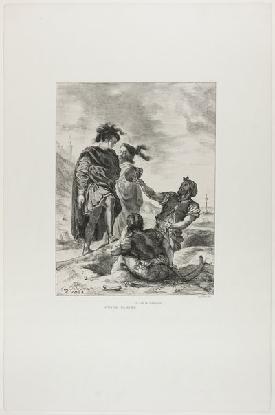 Hamlet und Horatio mit den Totengräbern, Platte 14 aus Hamlet von Eugène Delacroix