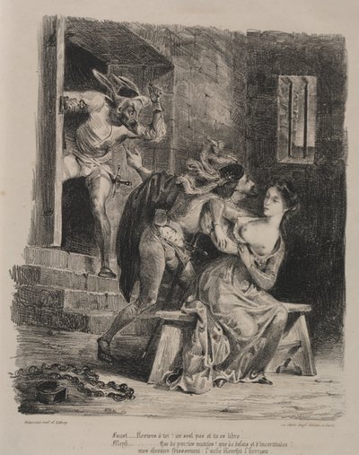 Illustrationen zu Faust: Faust im Gefängnis von Margarete von Eugène Delacroix