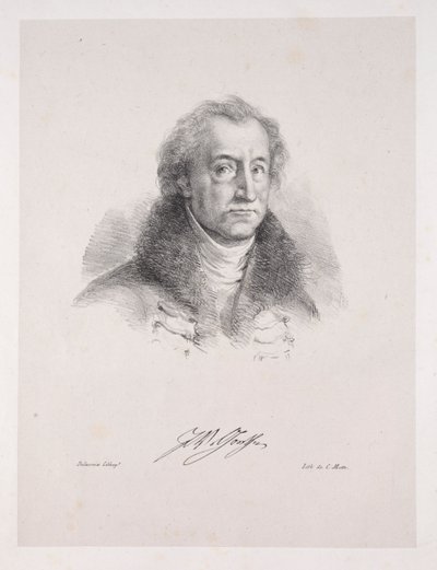 Illustrationen zu Faust: Frontispiz - Porträt von Johann Wolfgang von Goethe von Eugène Delacroix