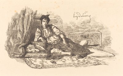 Jüdische Frau aus Algier von Eugène Delacroix