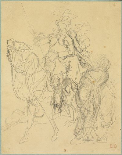 Studie für Marphise und die Herrin von Pinabel von Eugène Delacroix