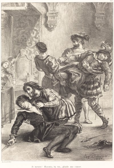 Der Tod von Hamlet (Akt V, Szene II) von Eugène Delacroix