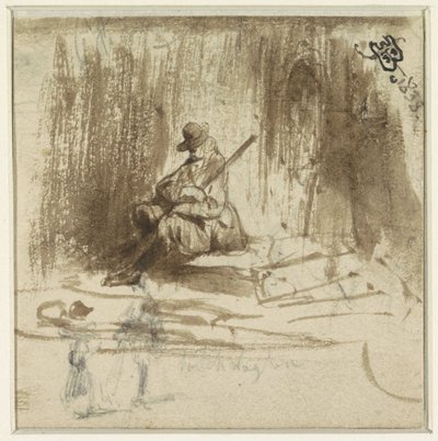 Skizzen eines sitzenden Mannes und zwei stehender Figuren von Eugène François de Block