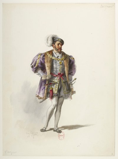 Btv1b84558104 03 - Saint-Saëns - Henry VIII - Kostümentwürfe - Lacoste - 3. Herr von Eugene Lacoste