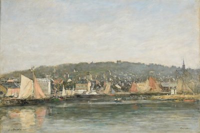Der Hafen von Trouville am Morgen von Eugene Louis Boudin
