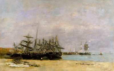 Portrieux - Gestrandete Schiffe von Eugene Louis Boudin