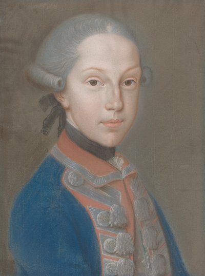 Porträt eines jungen Mannes in Uniform von European 18th Century