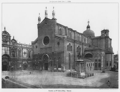 Kirche der Heiligen Johannes und Paulus, Venedig (s/w Foto) von European Photographer
