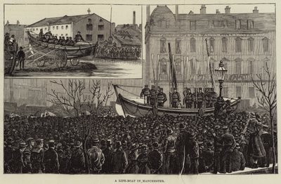 Ein Rettungsboot in Manchester (Stich) von European School