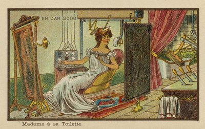 Eine Dame bei ihrer Toilette im Jahr 2000 von European School