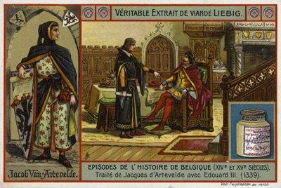 Abschluss eines Vertrags zwischen Jacob van Artevelde aus Gent und König Eduard III. von England, 1339 von European School