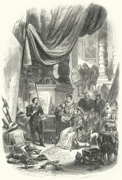 Albert und Isabella von Österreich besuchen das Atelier von Peter Paul Rubens von European School