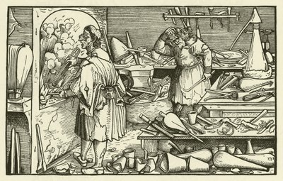 Alchemistenlabor im 16. Jahrhundert von European School