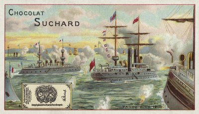 Alliierte Kriegsschiffe vor Taku, China, Boxeraufstand, 1900 von European School