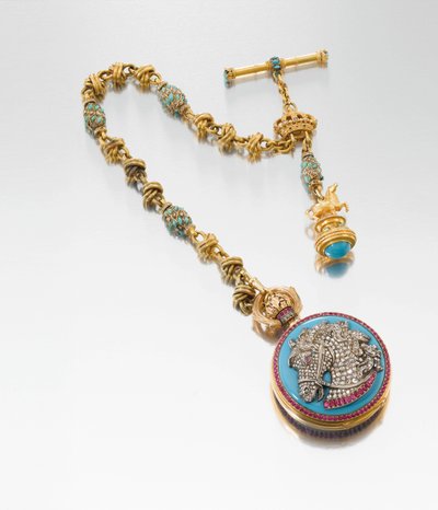 Eine äußerst feine und historisch interessante Präsentationsuhr mit passender Kette und Petschaft, hergestellt für König Ludwig II. von Bayern, ca. 1880 von European School