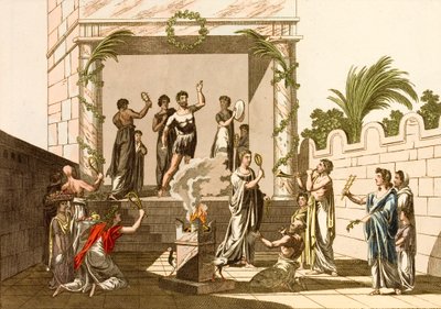 Alte Römer führen die Riten der Isis durch, Pompeji von European School