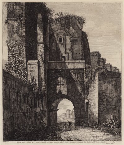 Bögen der Konsuln Dolabella und Silanus innerhalb der neronischen Bögen der Acqua Claudia, Rom, Italien von European School
