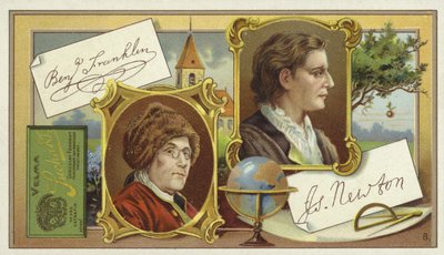 Benjamin Franklin und Isaac Newton von European School