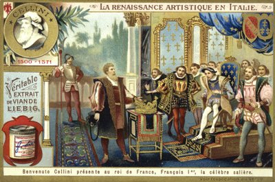 Benvenuto Cellini präsentiert seinen Salzstreuer König Franz I. von Frankreich von European School