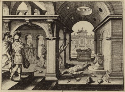 Die erbeutete Bundeslade im Philistertempel von Dagon von European School