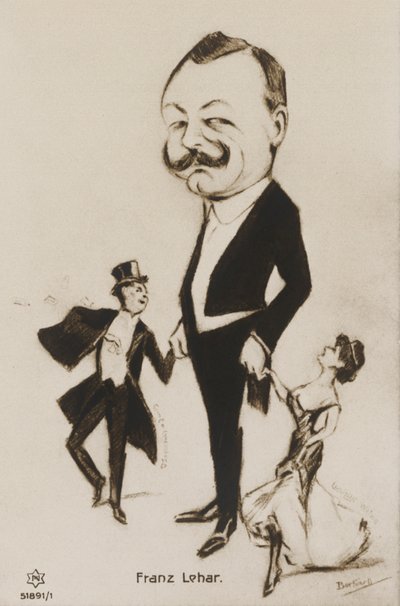 Karikaturporträt von Franz Lehar von European School