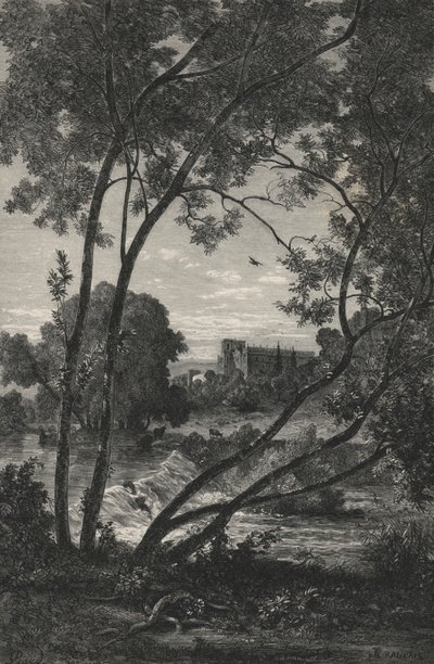 Chatsworth, beim Herzog von Devonshire, England (Stich) von European School