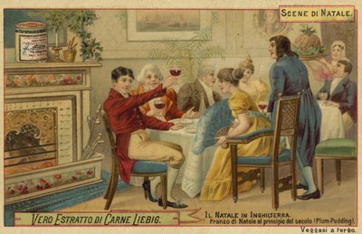 Weihnachten in England: Servieren des Pflaumenpuddings von European School